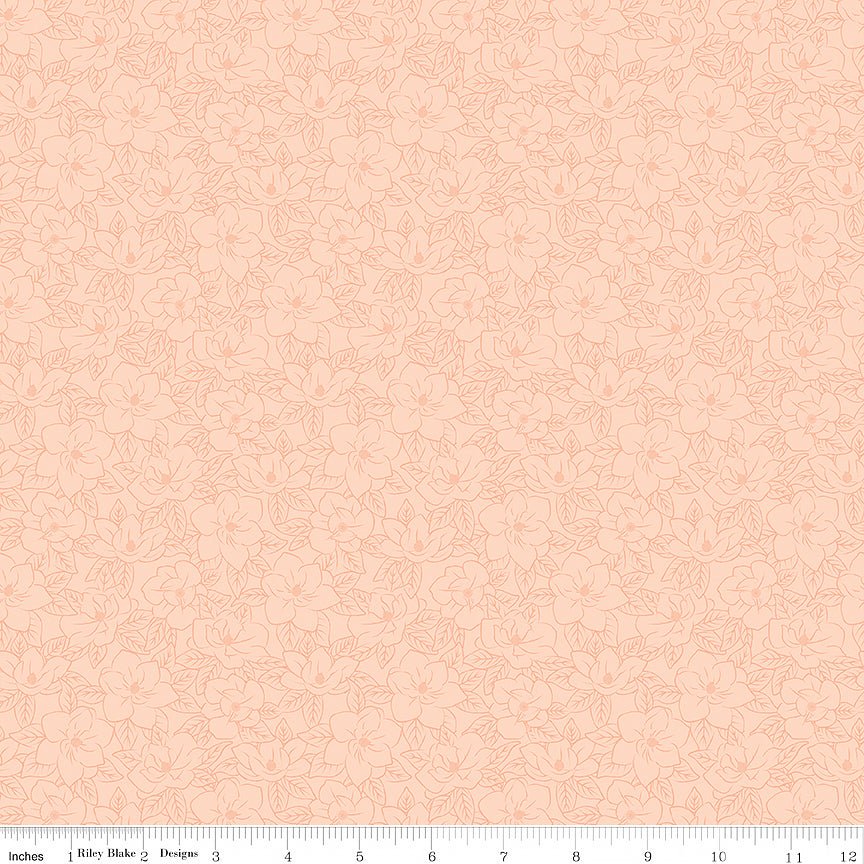 Southern Charm Magnolia Tonal Peaches 'n Cream - Riley Blake from Fort Worth Fabric Studio
