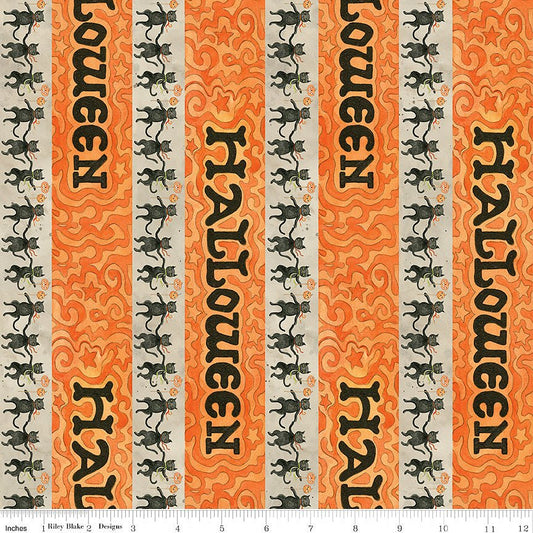 Spooky Halloween Stripes Gray - Riley Blake from Fort Worth Fabric Studio