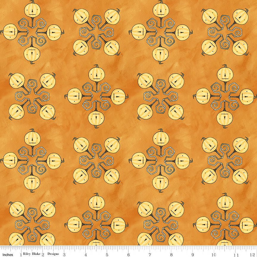 Spooky Jacks Orange - Riley Blake from Fort Worth Fabric Studio