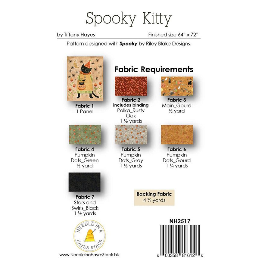 Spooky Kitty Quilt Pattern by Needle in a Hayes Stack - Needle in a Hayes Stack from Fort Worth Fabric Studio