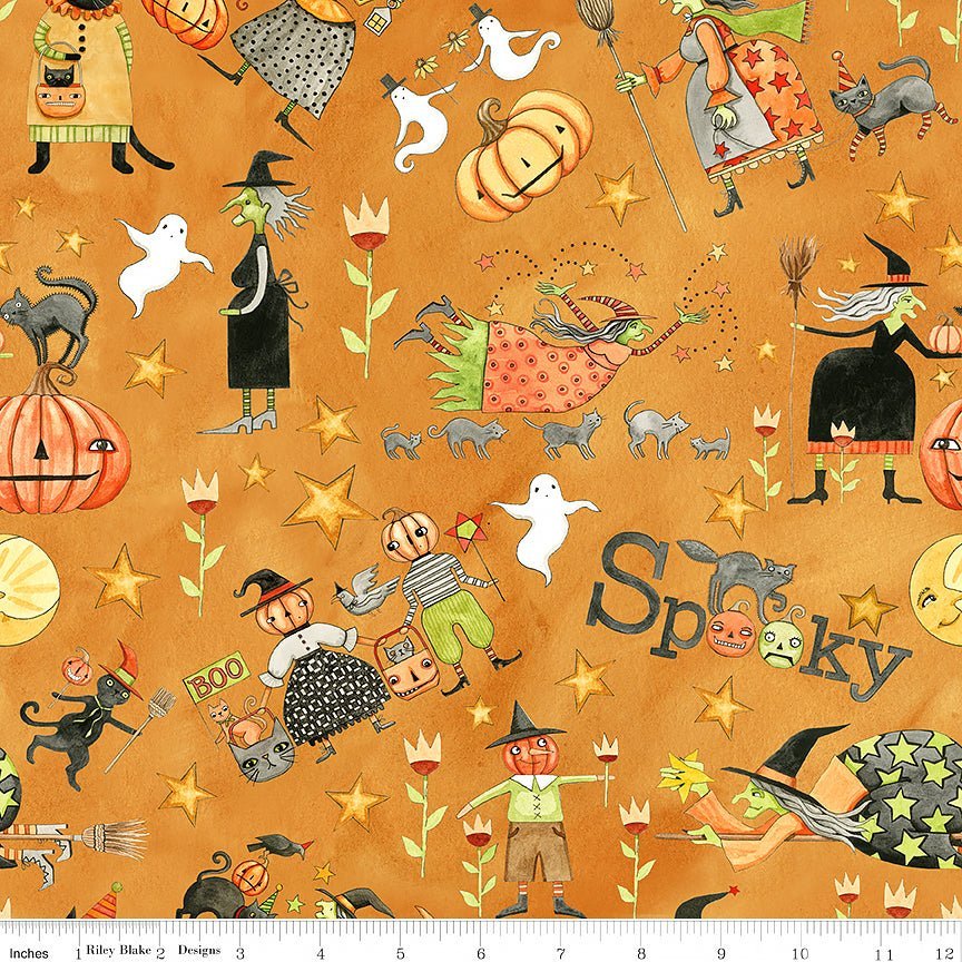 Spooky Main Gourd – Remnant 15″ × 44″ - Riley Blake from Fort Worth Fabric Studio