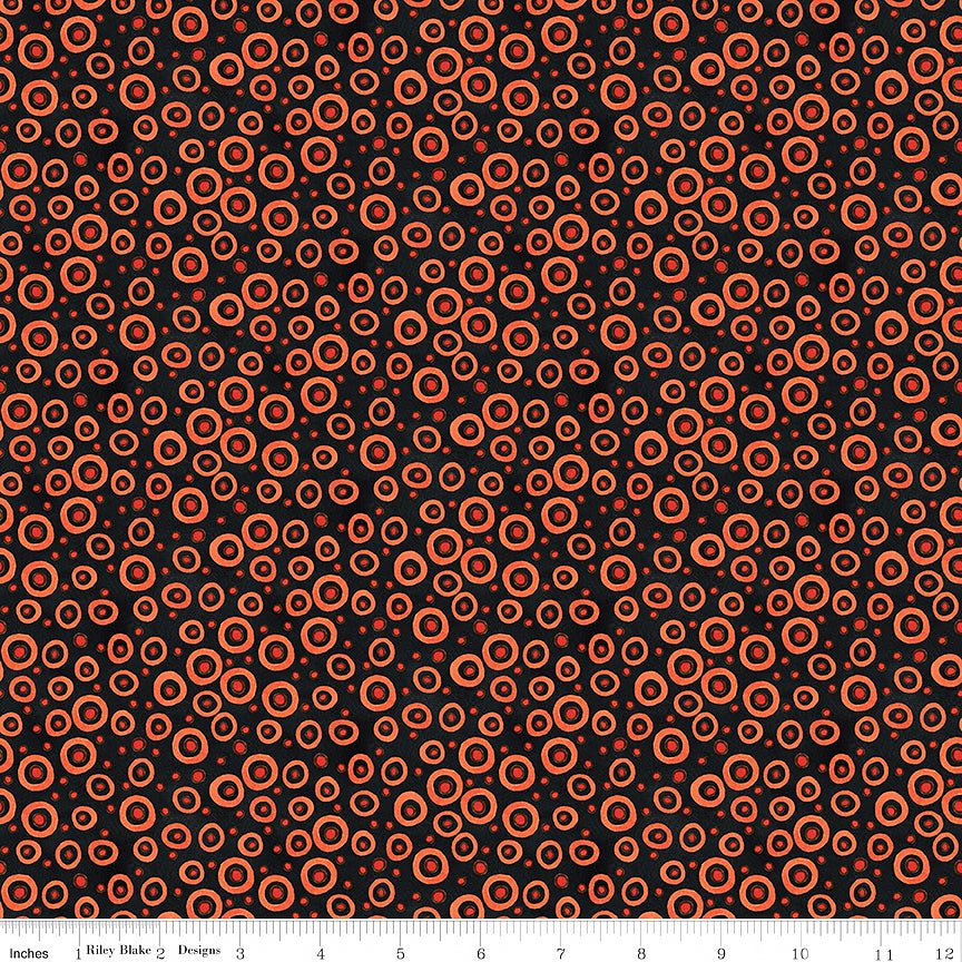 Spooky Polka Dots Black - Riley Blake from Fort Worth Fabric Studio