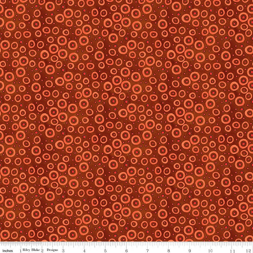 Spooky Polka Dots Rusty Oak - Riley Blake from Fort Worth Fabric Studio