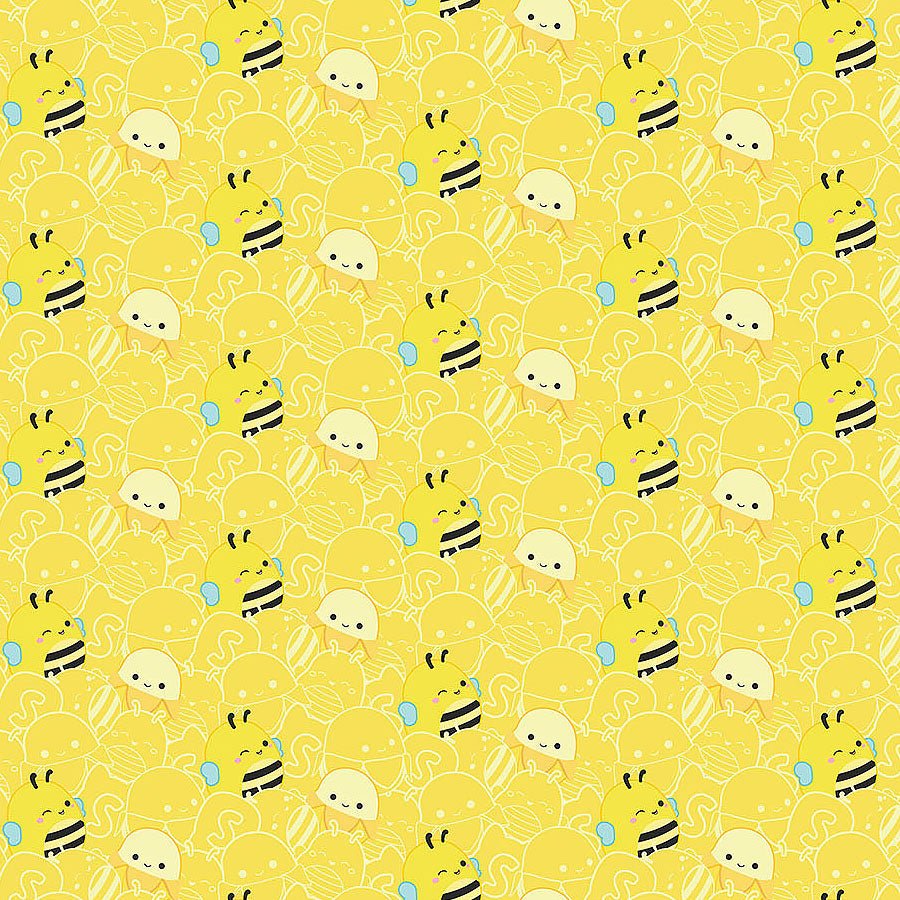 Squishmallows Bees Yellow - Northcott from Fort Worth Fabric Studio