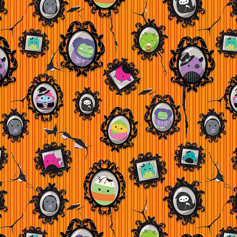 Squishmallows Boo Squad Portraits Orange - Northcott from Fort Worth Fabric Studio