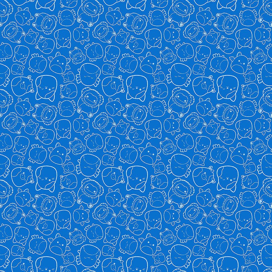 Squishmallows Outlines Blue - Northcott from Fort Worth Fabric Studio