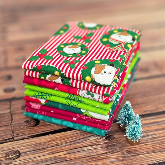 Squishmallows Squish the Season Fat Quarter Bundle from Northcott 6 Prints - Northcott from Fort Worth Fabric Studio