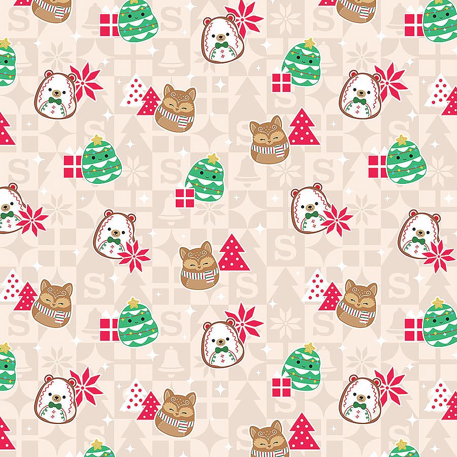 Squishmallows Squish the Season Gingerbread Beige - Northcott from Fort Worth Fabric Studio