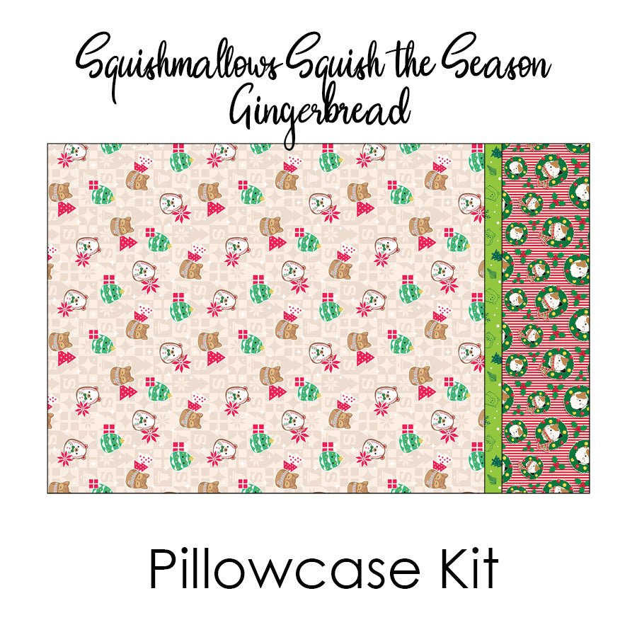 Squishmallows Squish the Season Gingerbread Pillowcase Kit from Northcott - Northcott from Fort Worth Fabric Studio