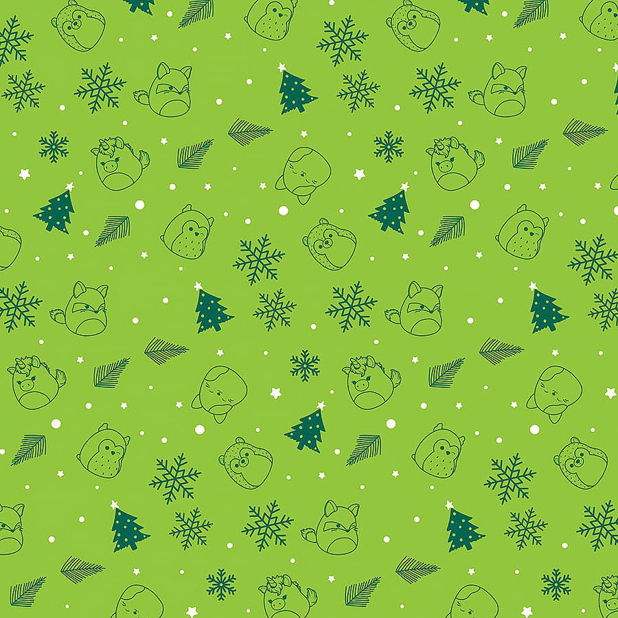 Squishmallows Squish the Season Line Drawn Lime - Northcott from Fort Worth Fabric Studio