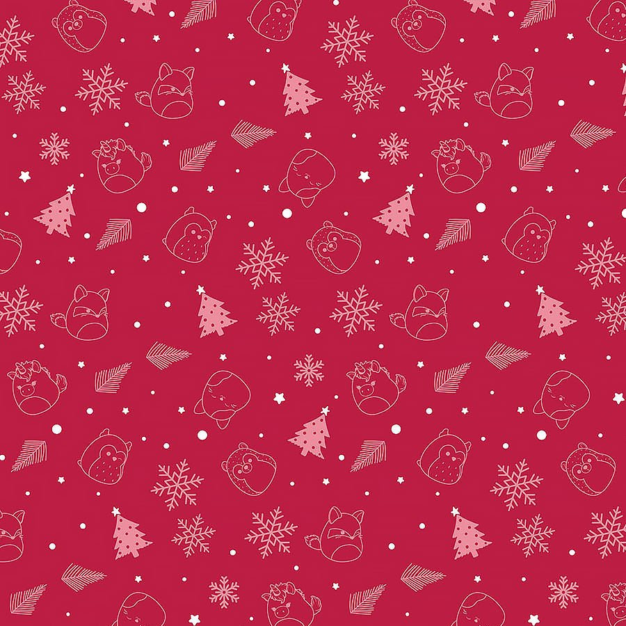 Squishmallows Squish the Season Line Drawn Red - Northcott from Fort Worth Fabric Studio