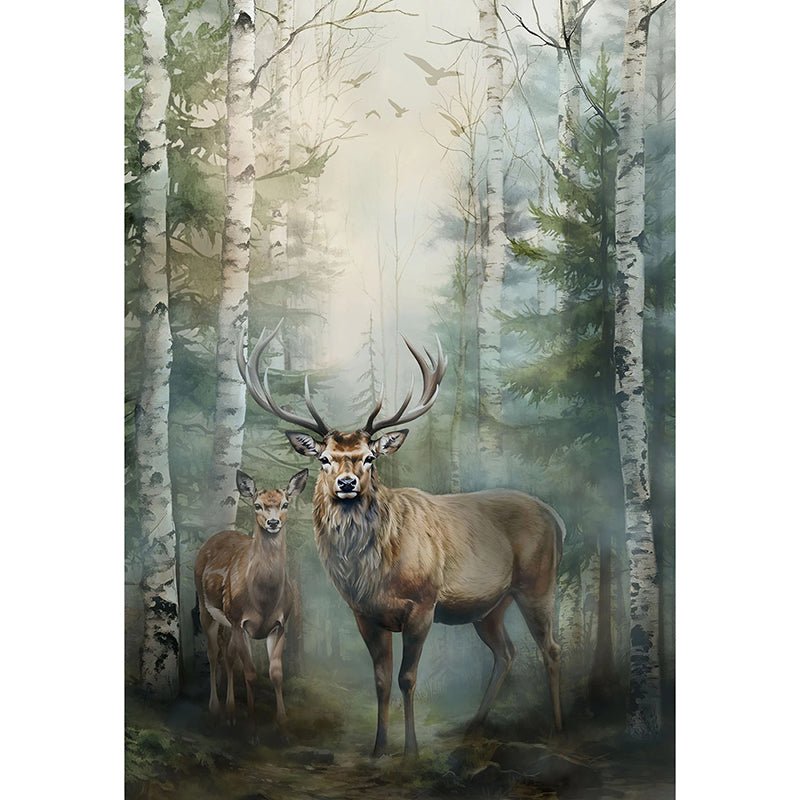 Stag and Stone 30.25" Panel Serene Forest - Hoffman from Fort Worth Fabric Studio