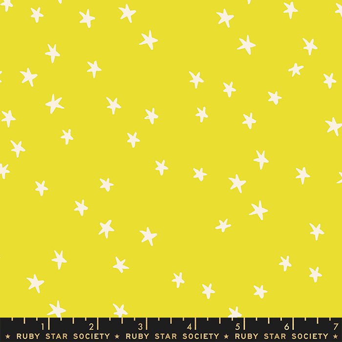 Starry Night Sky Citron - Ruby Star Society from Fort Worth Fabric Studio