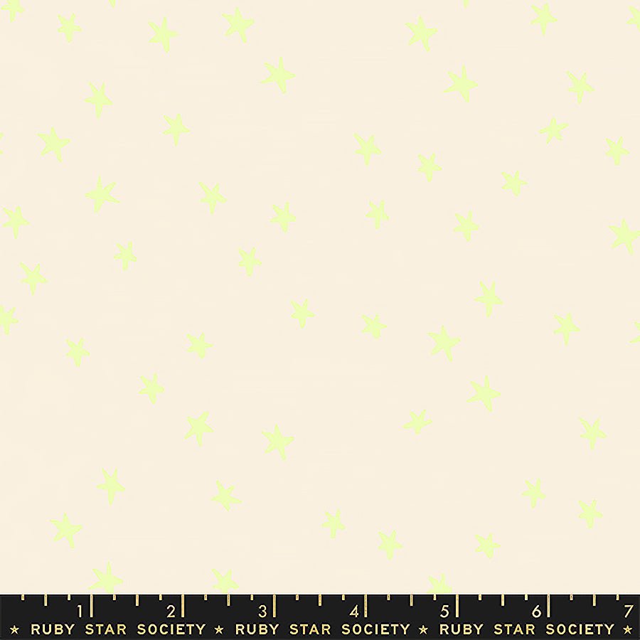 Starry Night Sky Neon Yellow - Ruby Star Society from Fort Worth Fabric Studio