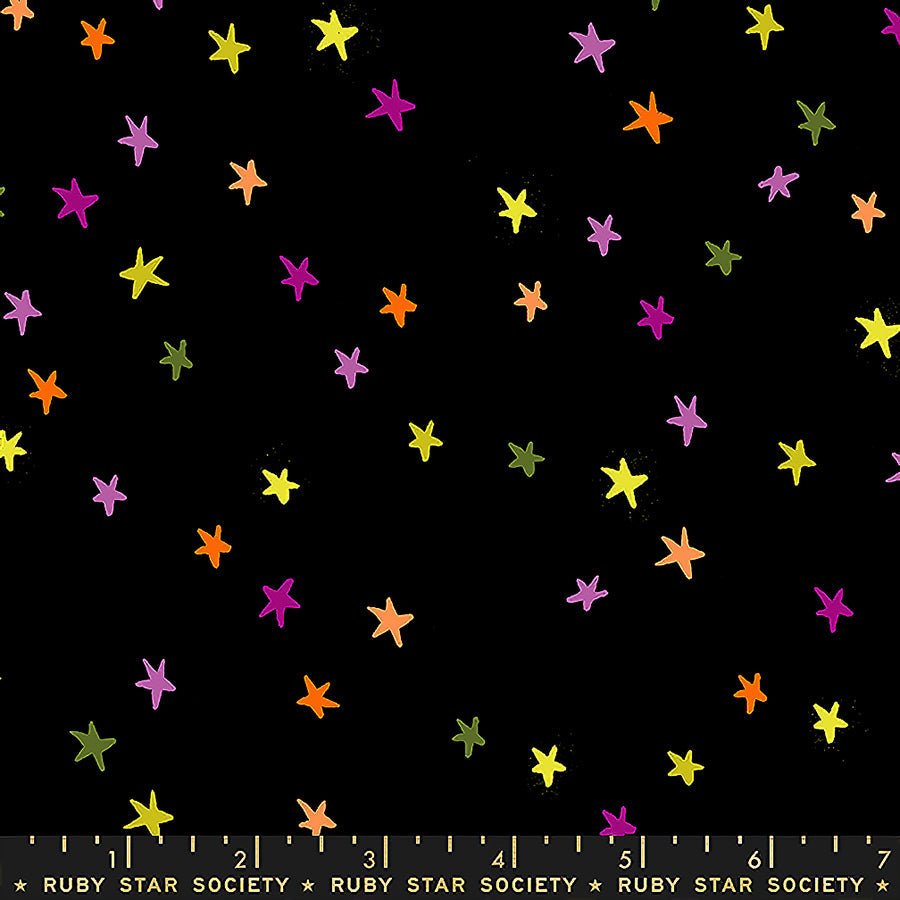 Starry Night Sky Spooky Black - Ruby Star Society from Fort Worth Fabric Studio