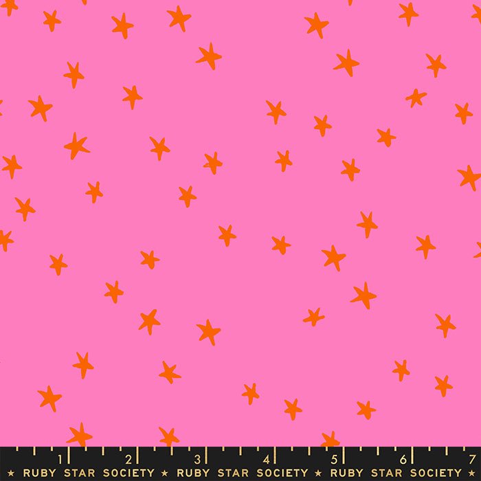 Starry Night Sky Vivid Pink - Ruby Star Society from Fort Worth Fabric Studio