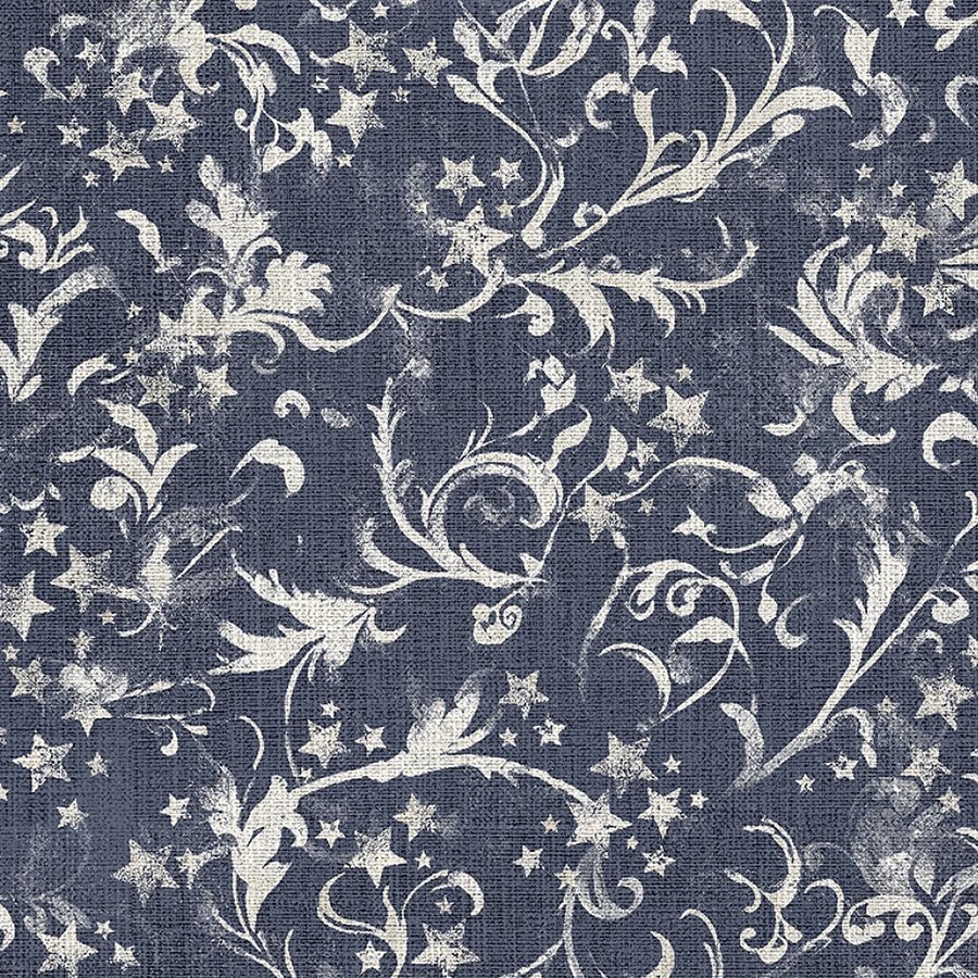 Stars & Stripes Wispy Scroll & Stars Midnight - Studio E from Fort Worth Fabric Studio