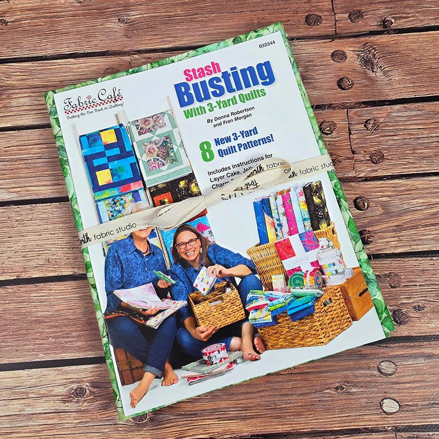 Stash Busting, Made Fun: 3 - Yard Quilt Book + 3 Coordinated One - Yard Cuts Kit by Fort Worth Fabric Studio