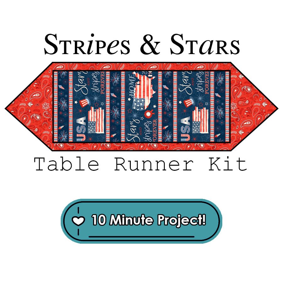 Stripes & Stars 10 Minute Table Runner Kit White Owl Textiles - White Owl Textiles from Fort Worth Fabric Studio