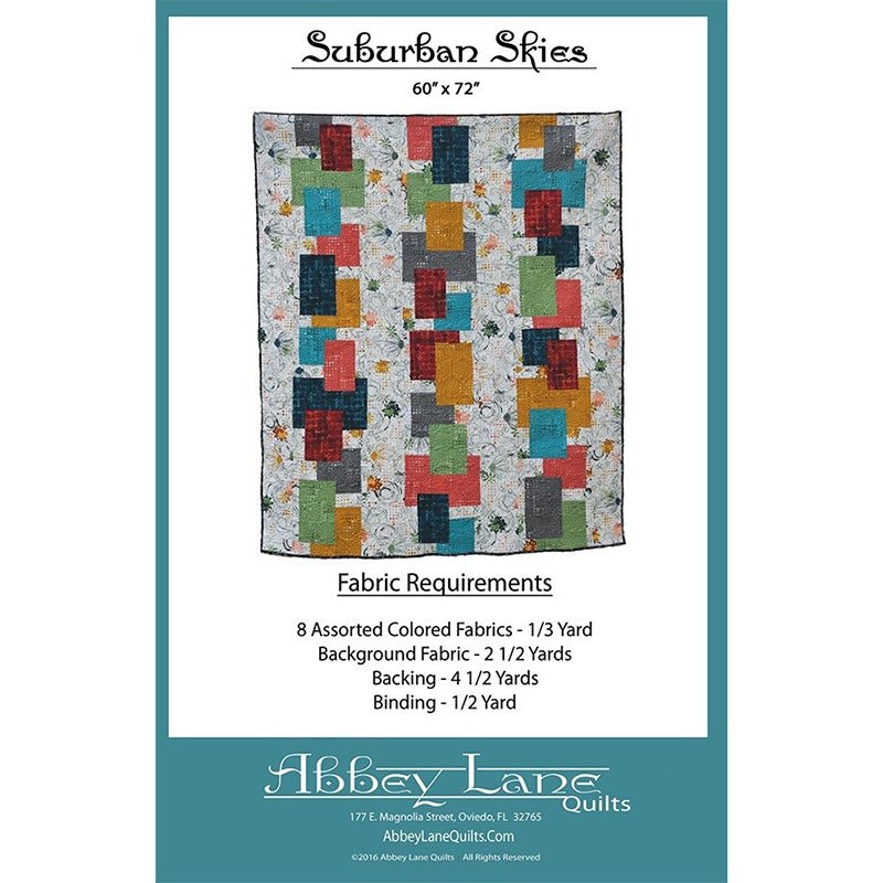 Suburban Skies Quilt Pattern by Abbey Lane Quilts PDF Download - Abbey Lane Quilts from Fort Worth Fabric Studio