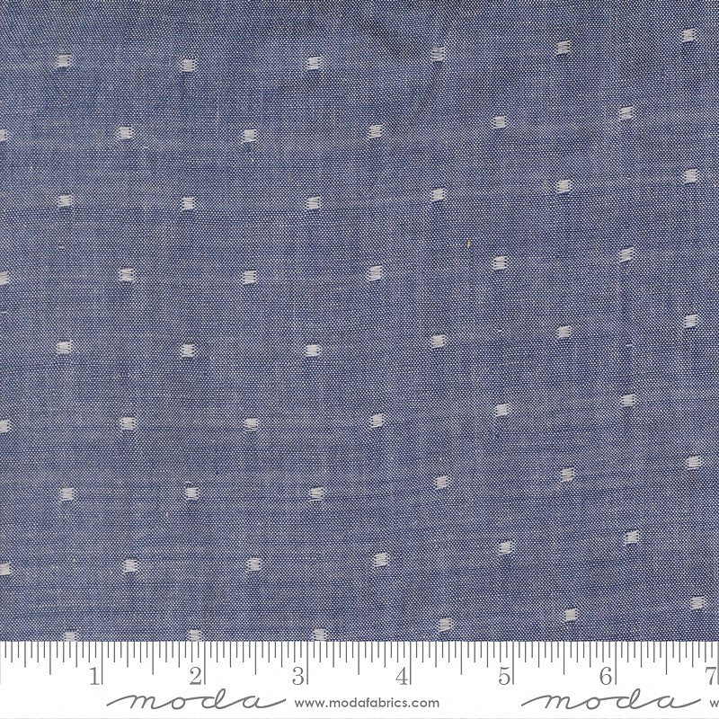 Summer Solstice Wovens Squares Nautical Blue Yardage by Moda