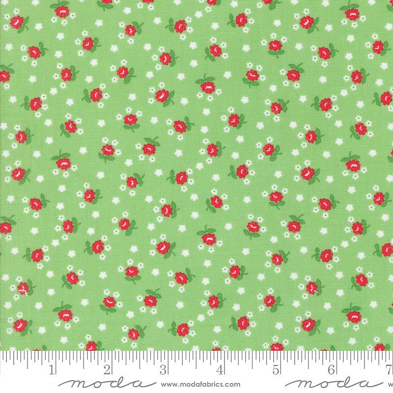 Summertime Fairground Florals Green - Moda from Fort Worth Fabric Studio