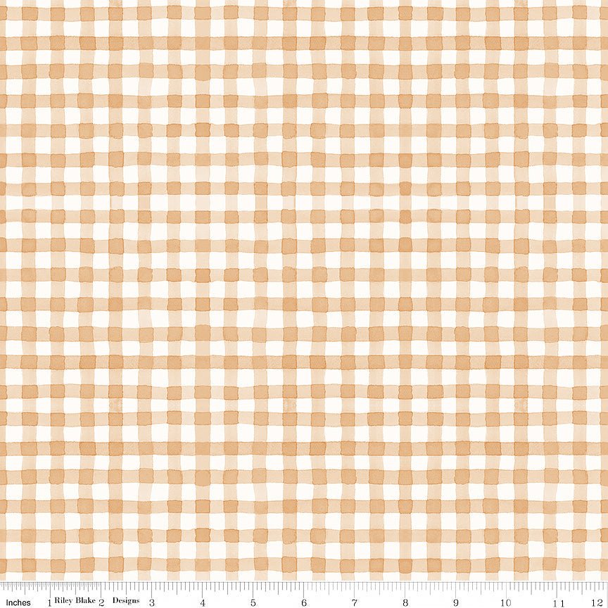 Sunflower Whispers Gingham Blush - Riley Blake from Fort Worth Fabric Studio