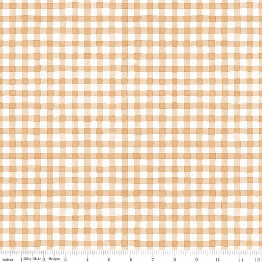 Sunflower Whispers Gingham Blush - Riley Blake from Fort Worth Fabric Studio