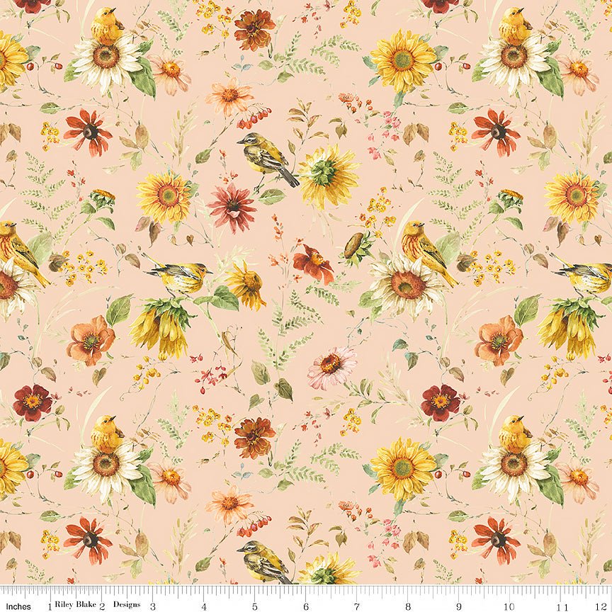 Sunflower Whispers Prairie Blush - Riley Blake from Fort Worth Fabric Studio