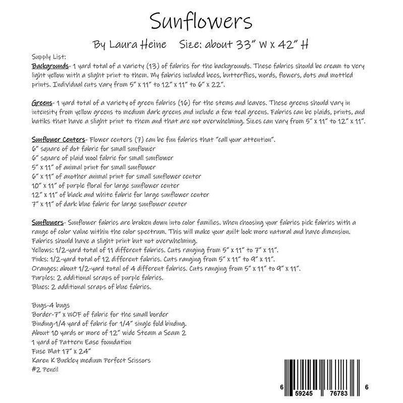 Sunflowers Quilt Pattern by Fiberworks Inc - Fiberworks Inc from Fort Worth Fabric Studio