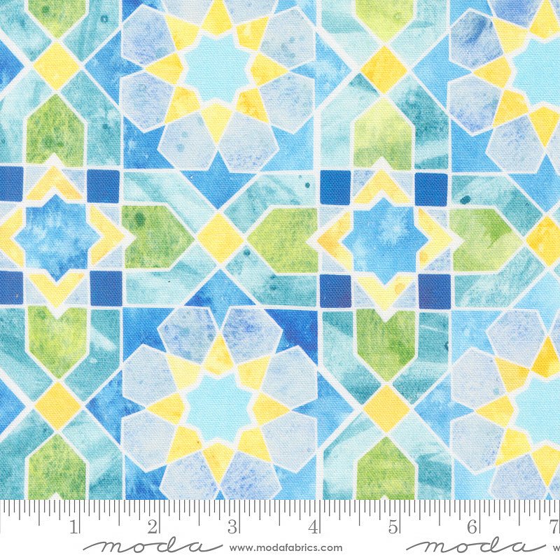 Sunshine & Blue Skies Mosaic Sky Canvas Multi - Moda from Fort Worth Fabric Studio