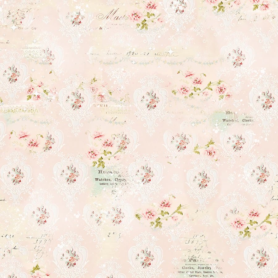 Sweet Spring Flowers with Texture Pink - Blank Quilting from Fort Worth Fabric Studio
