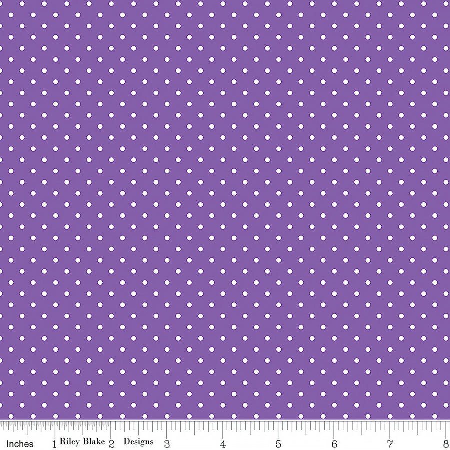 Swiss Dot White On Iris - Riley Blake from Fort Worth Fabric Studio
