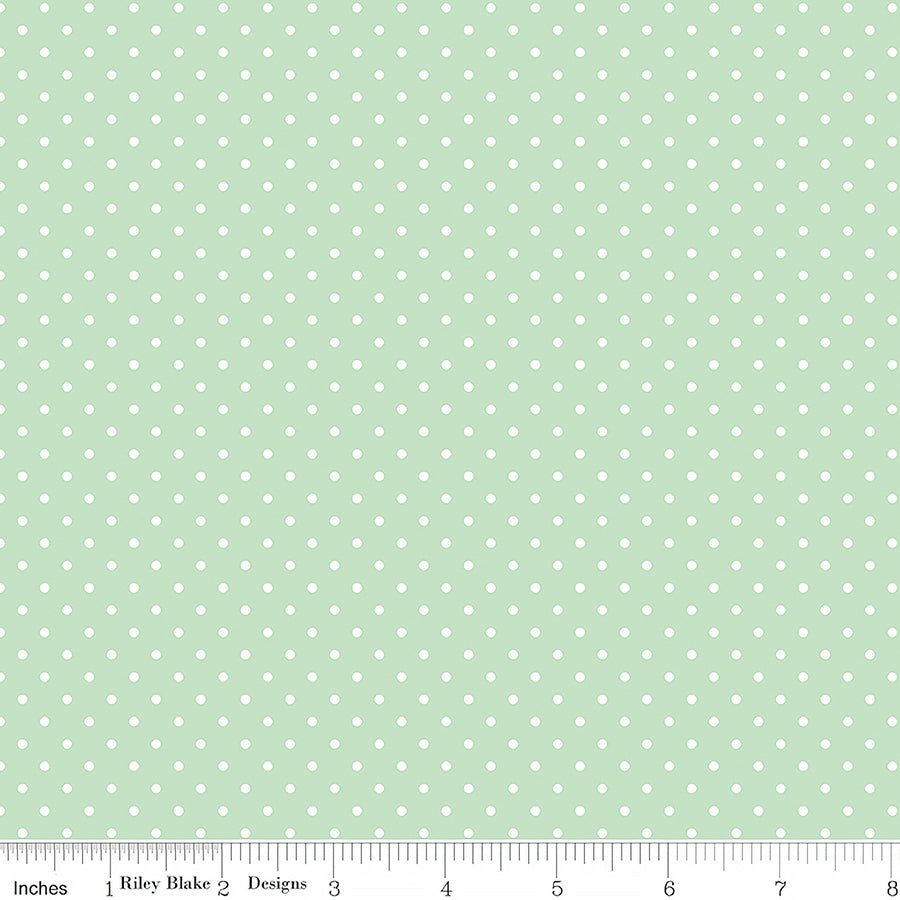 Swiss Dot White On Sweet Mint - Riley Blake from Fort Worth Fabric Studio