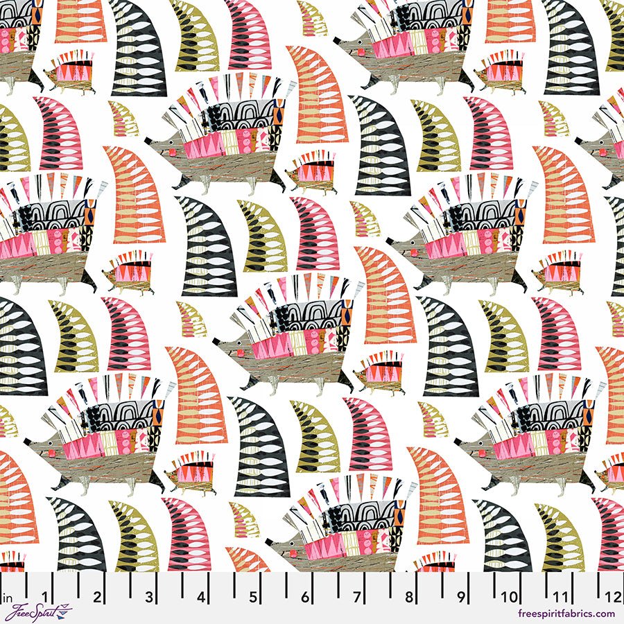 Tales from the Forest Hedgehogs Multi - Free Spirit from Fort Worth Fabric Studio