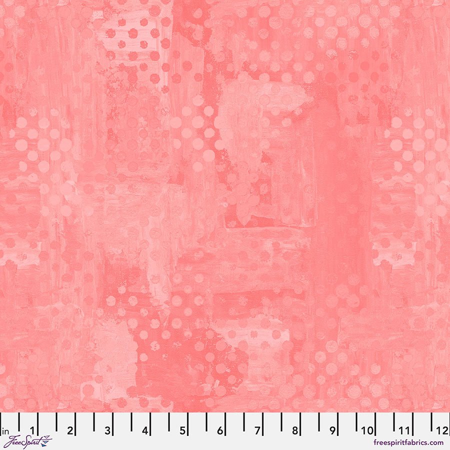Textures 2 Freckles Coral - Free Spirit from Fort Worth Fabric Studio