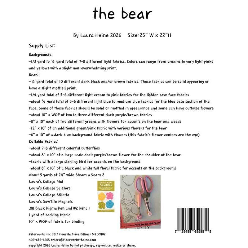 The Bear Collage Pattern from Fiberworks Inc - Fiberworks Inc from Fort Worth Fabric Studio