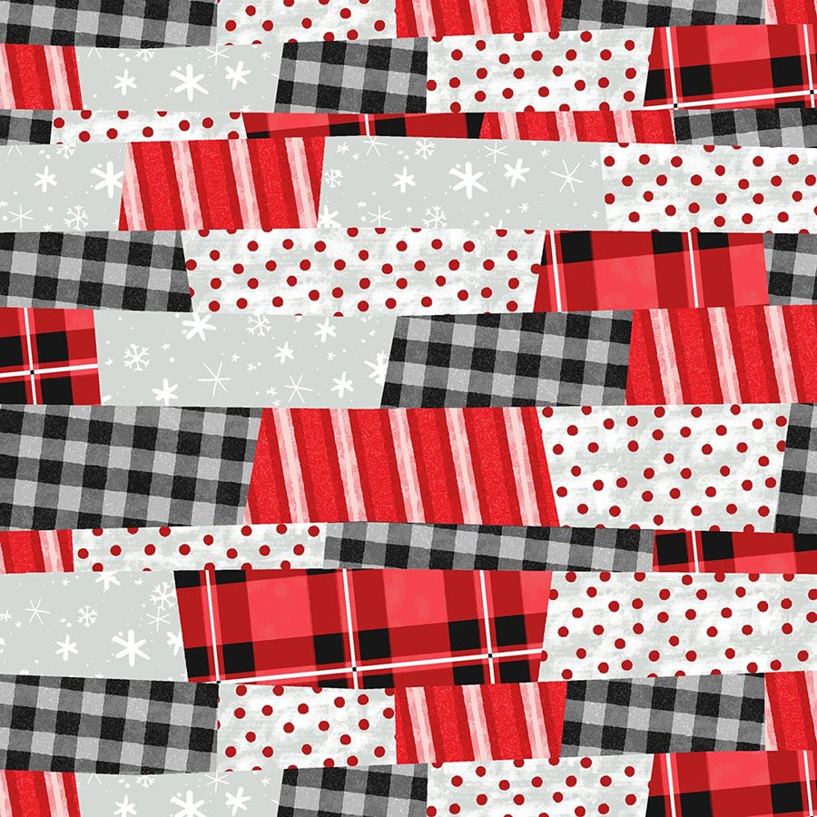 The Cool Club Flannel Patchwork Red - Studio E from Fort Worth Fabric Studio