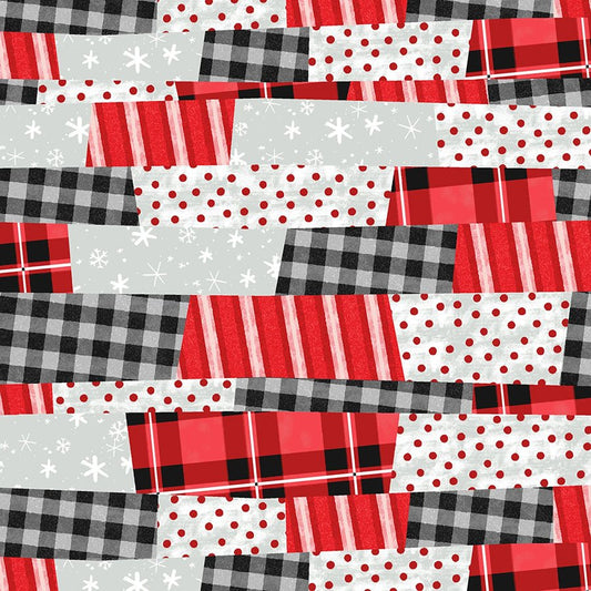 The Cool Club Flannel Patchwork Red - Studio E from Fort Worth Fabric Studio