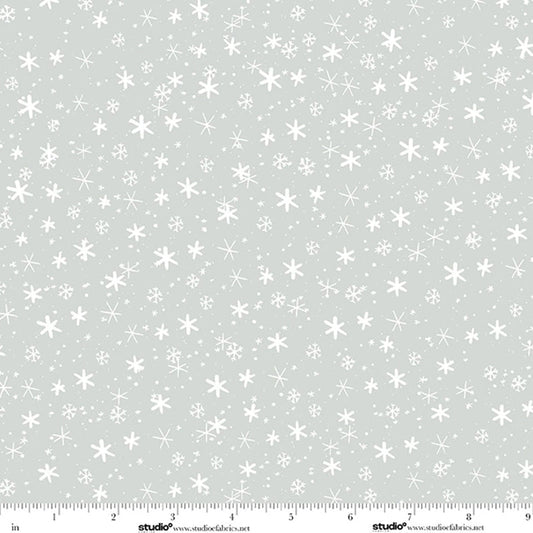 The Cool Club Flannel Small Snowflake Toss Cloud – Remnant 39″ × 44″ - Studio E from Fort Worth Fabric Studio