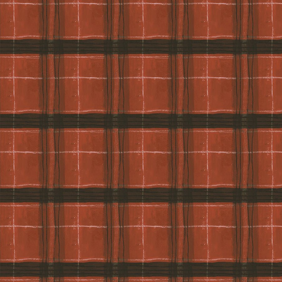 The Flannel One Window Pane Plaid Barn Red - Windham from Fort Worth Fabric Studio