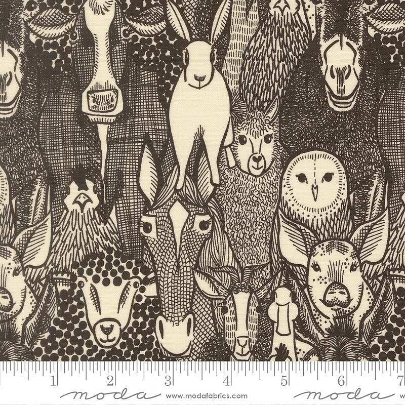 The Henhouse Barnyard Faces Iron - Moda from Fort Worth Fabric Studio