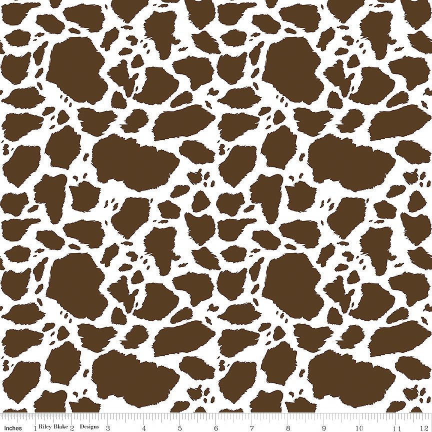 The Homestead Cow Patches Brown - Riley Blake from Fort Worth Fabric Studio