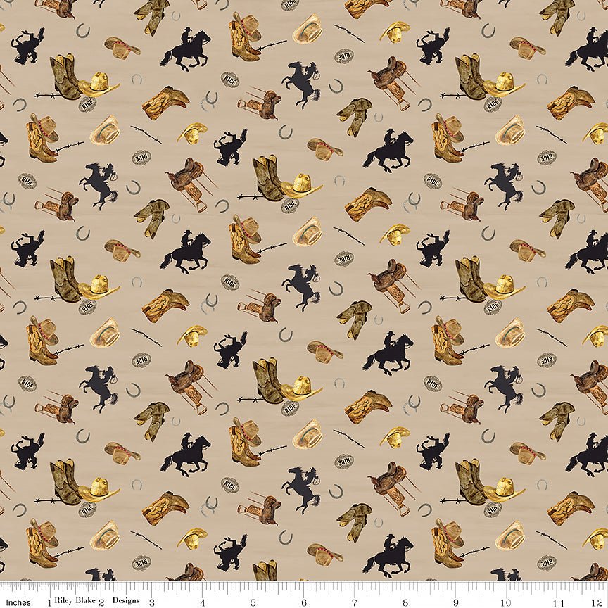 The Homestead Icon Toss Tan - Riley Blake from Fort Worth Fabric Studio