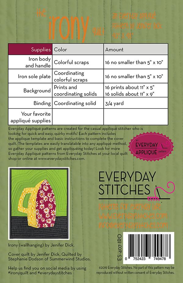 The Irony Quilt Pattern by Everyday Stitches - Everyday Stitches from Fort Worth Fabric Studio