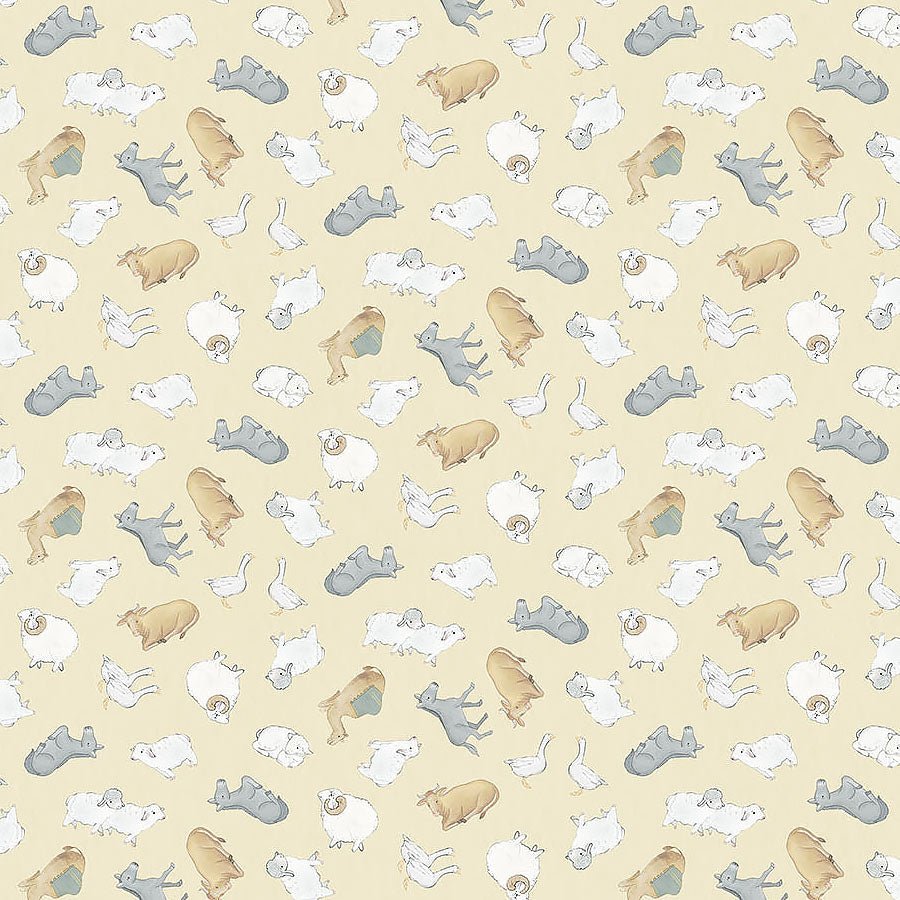 The Nativity Tossed Animals Sand Multi - Northcott from Fort Worth Fabric Studio