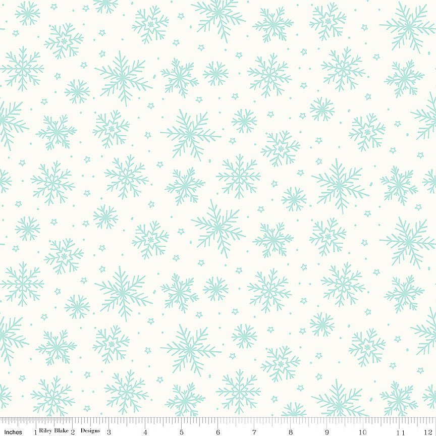 The North Pole Flannel Snowflakes White - Riley Blake from Fort Worth Fabric Studio