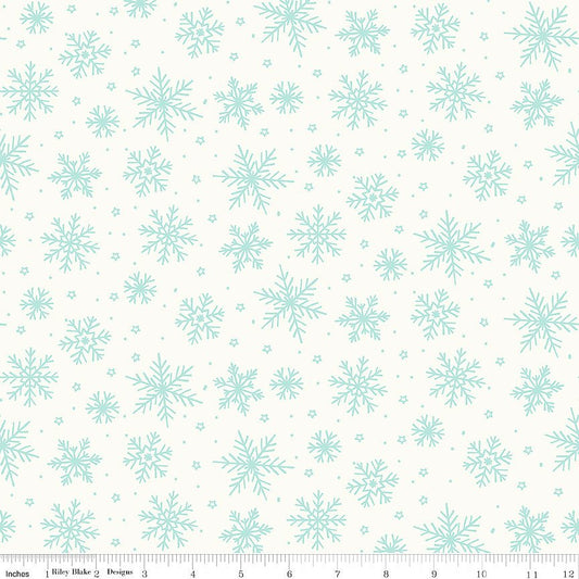 The North Pole Flannel Snowflakes White - Riley Blake from Fort Worth Fabric Studio