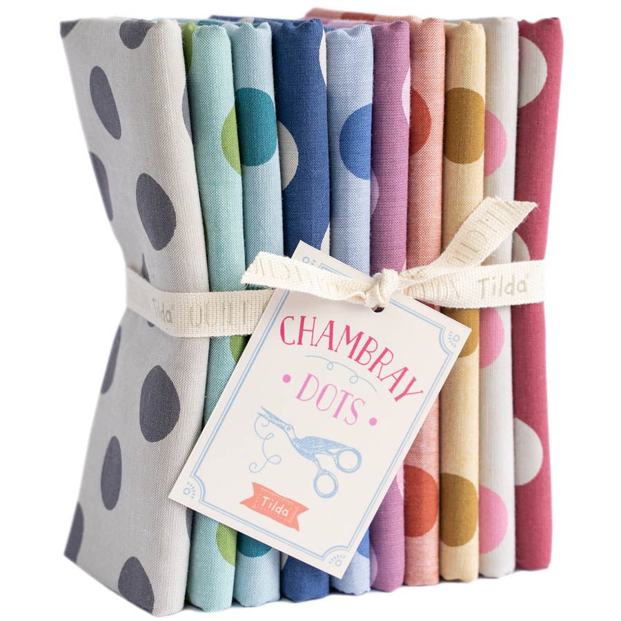 Tilda Chambray Dots Fat Quarter Bundle - 10 Fabrics - Tilda Fabrics from Fort Worth Fabric Studio