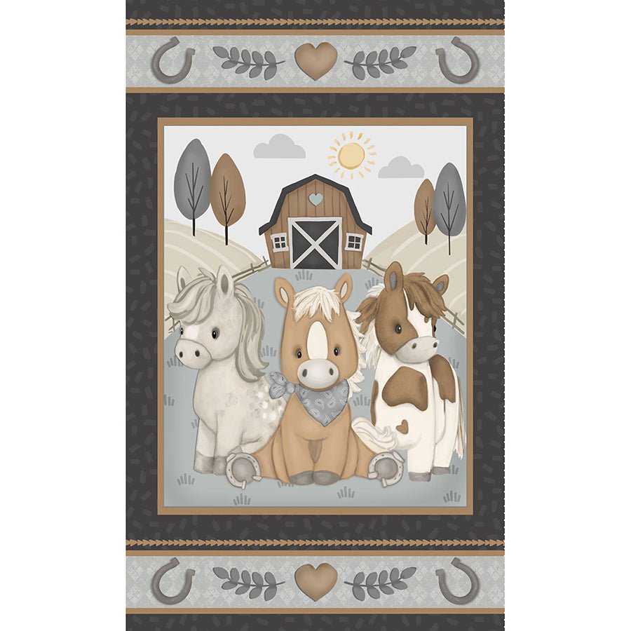 Tiny Trots 24" Pony Panel Multi - Henry Glass from Fort Worth Fabric Studio